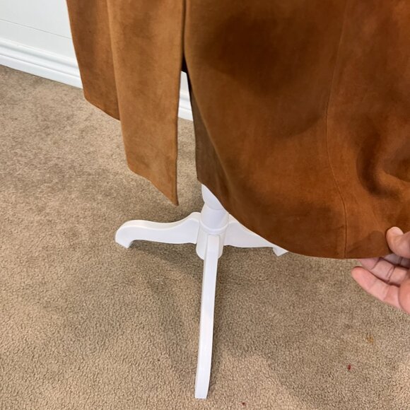 Antonio Melani Brown Suede Full Length Belted Coap Size M - Picture 7 of 9
